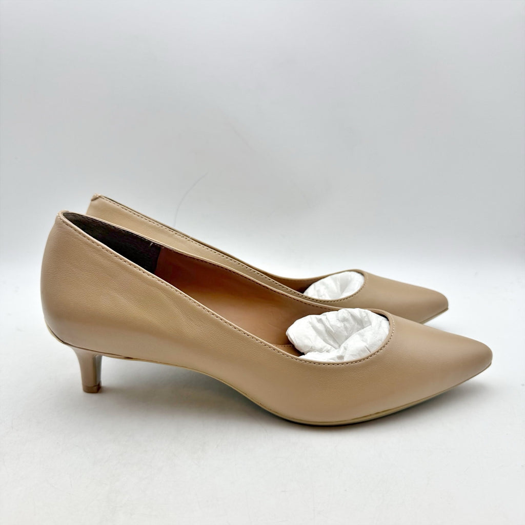 Calvin Klein Womens Gabrianna Pumps Size 9.5 M Sand Beige Leather Heels NWOB