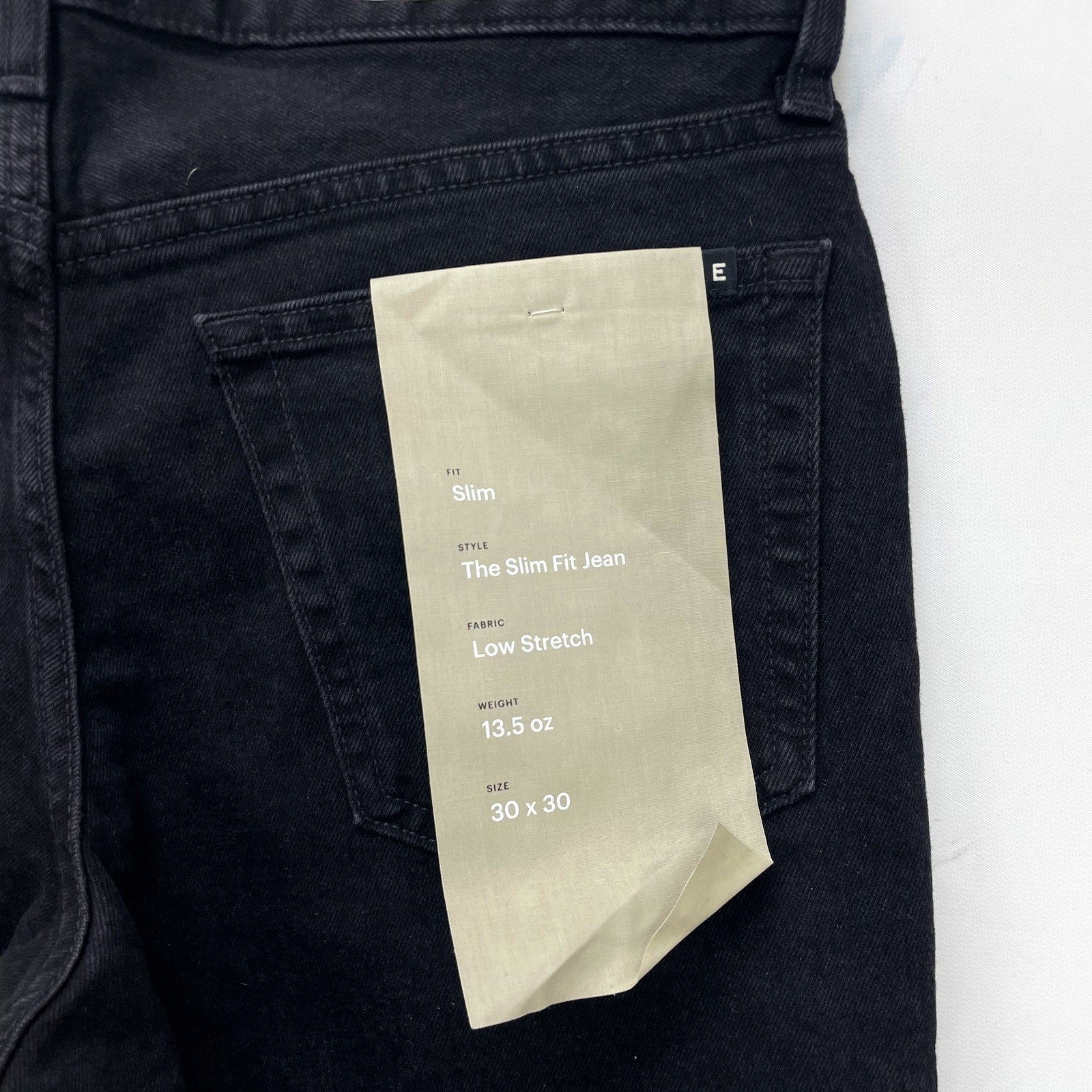 Everlane Mens The Organic Cotton Slim Fit Jeans 30x30 Coal Black NWT