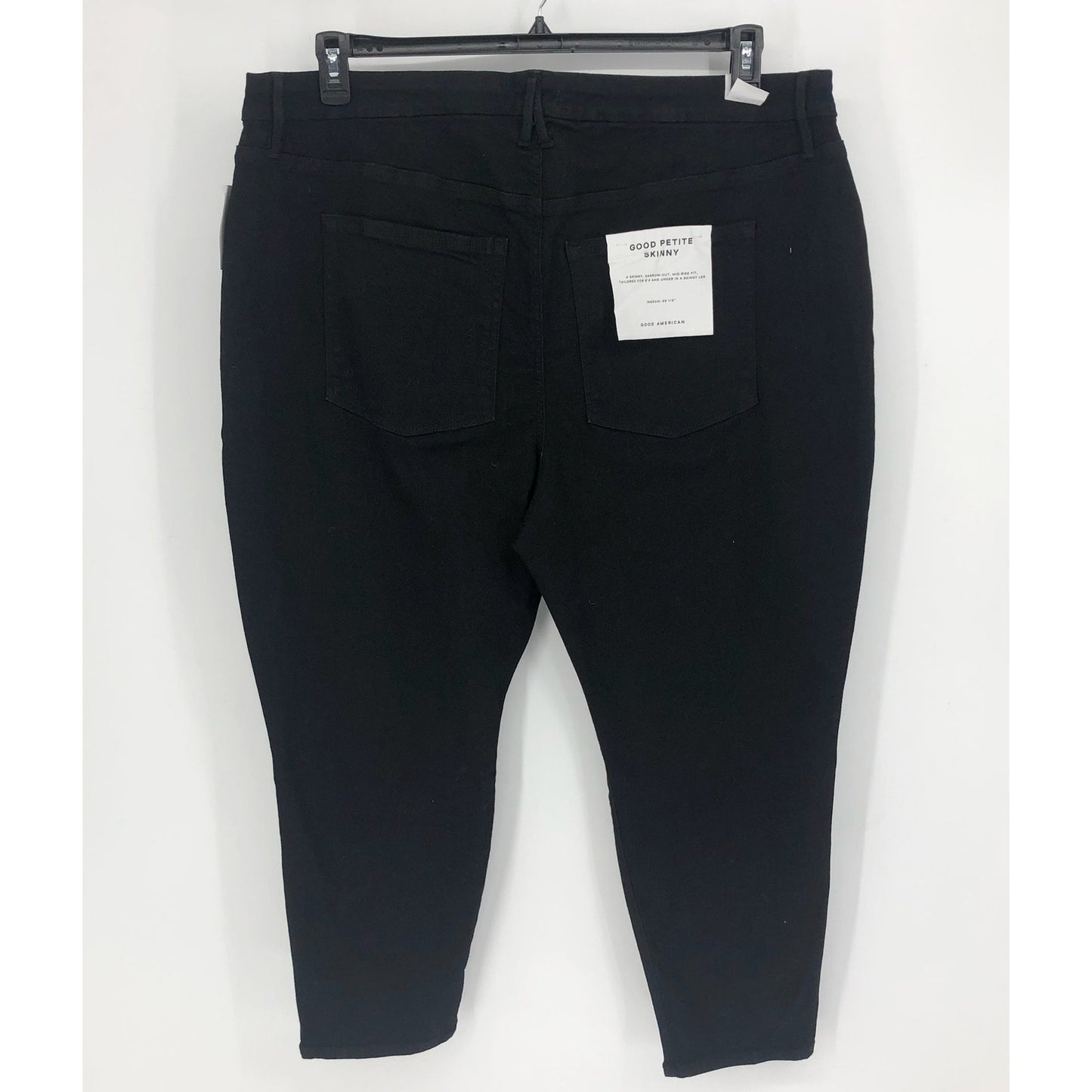 GOOD AMERICAN Always Fits Good Skinny Jeans 28-32 PETITE Black Mid Rise NWT