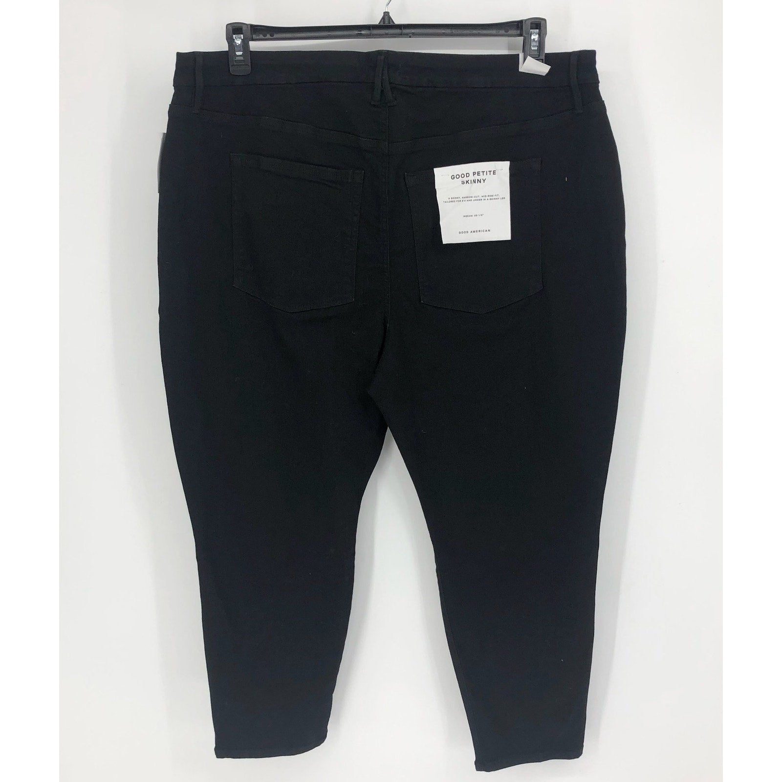 GOOD AMERICAN Always Fits Good Skinny Jeans 28-32 PETITE Black Mid Rise NWT