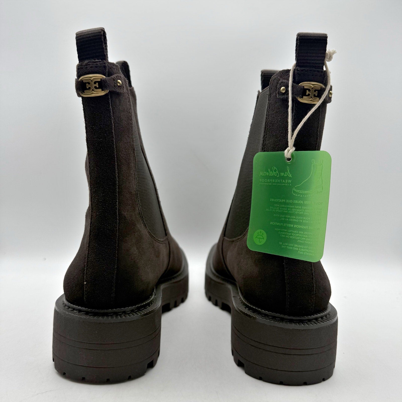 Sam Edelman Womens Laguna Ankle Chelsea Boot US 8.5 Brown Suede Waterproof NWOB
