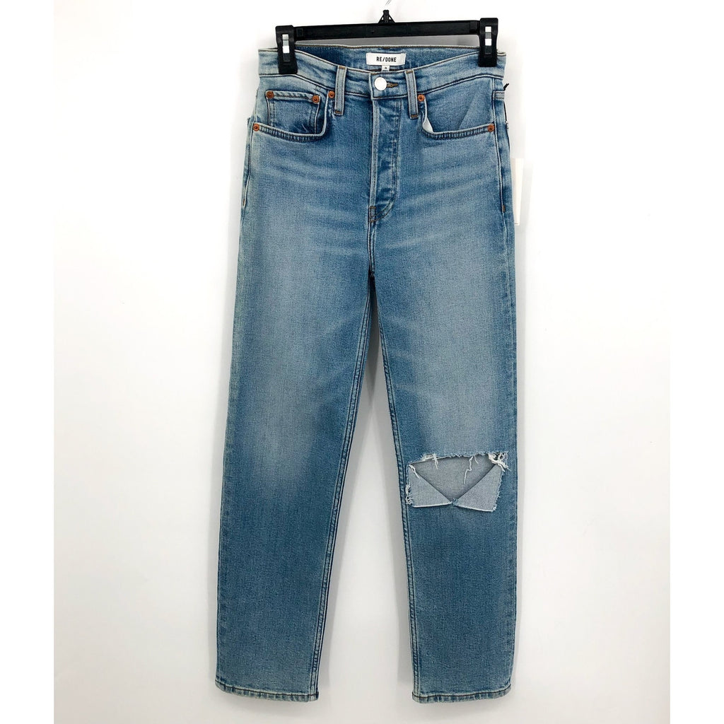 RE/DONE Womens Originals 70s Stovepipe Jeans 26x27 US 4 Rodeo Indigo Blue NWT