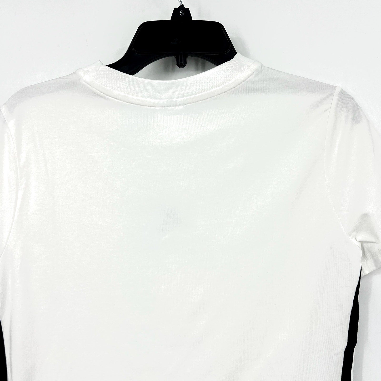 ADIDAS Essentials 3-Stripes Slim Baby Tee Medium White Black Short Sleeve NWT