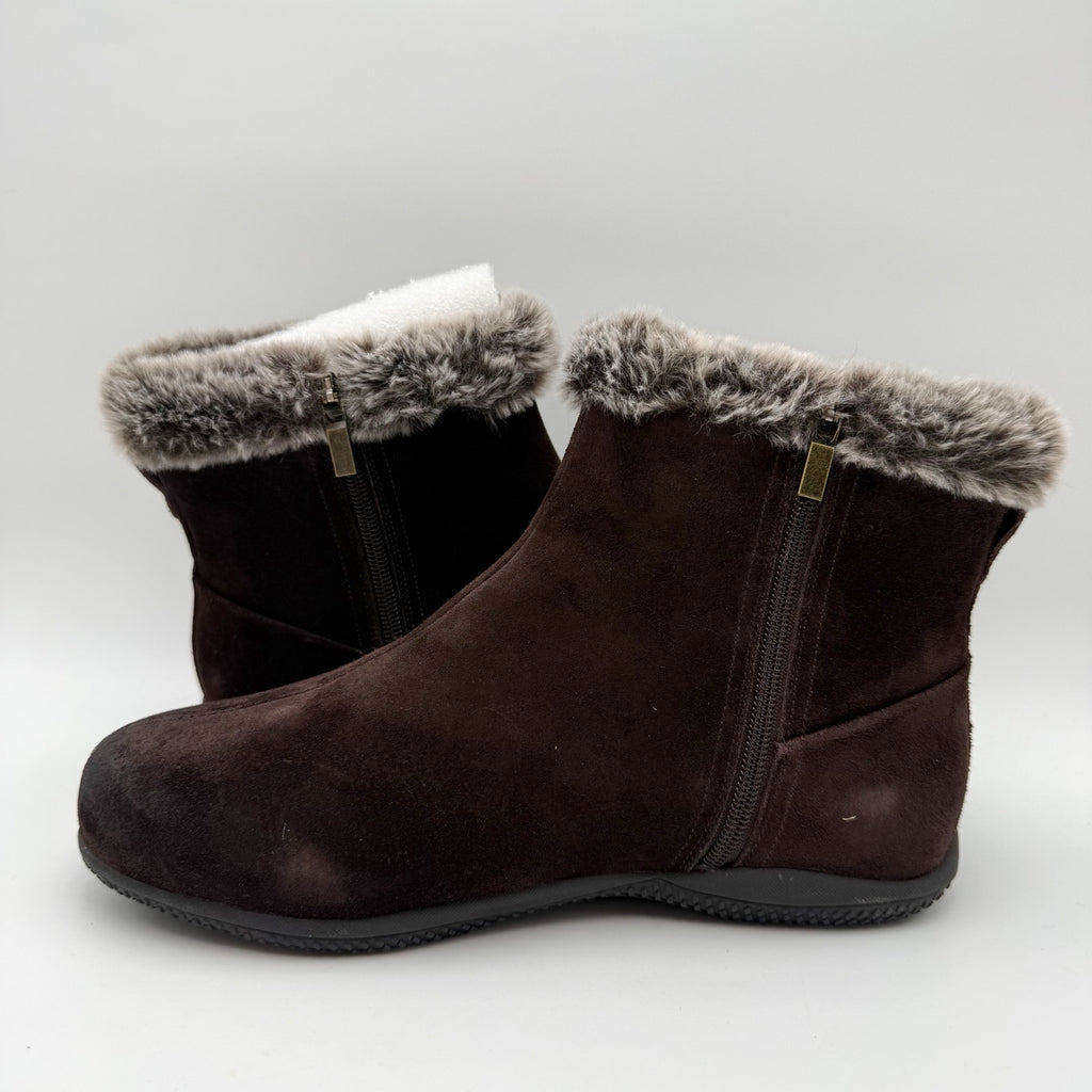 SoftWalk Womens Helena Winter Ankle Boots US 10 WW Brown Suede NIB