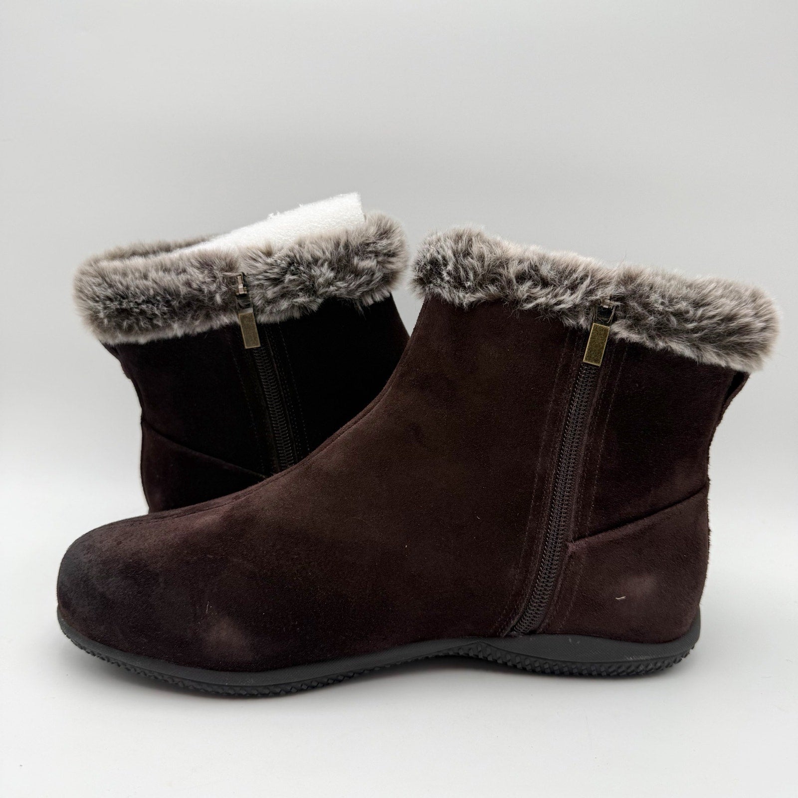 SoftWalk Womens Helena Winter Ankle Boots US 10 WW Brown Suede NIB