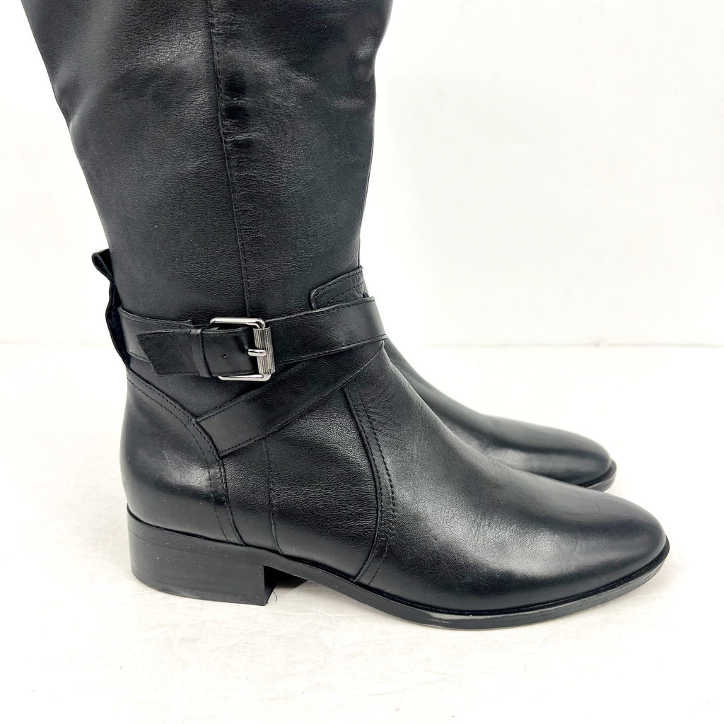 Naturalizer Womens Rena Knee High Boot 8.5M Wide Calf EU 38.5 Black Leather NWOB