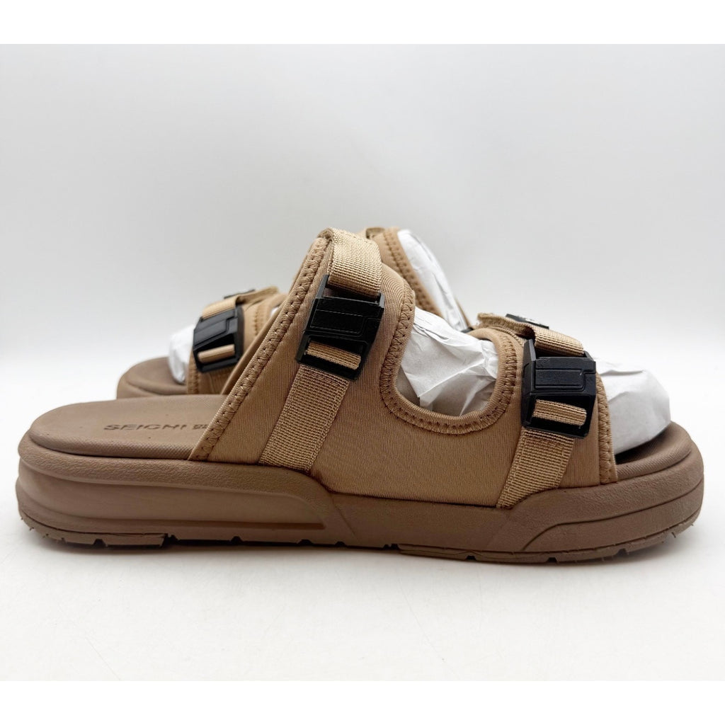 SEICHI Men's Sandoru Ni Slide Sandals SIZE 11 EU 44 Mocha Brown Velcro Strap NIB