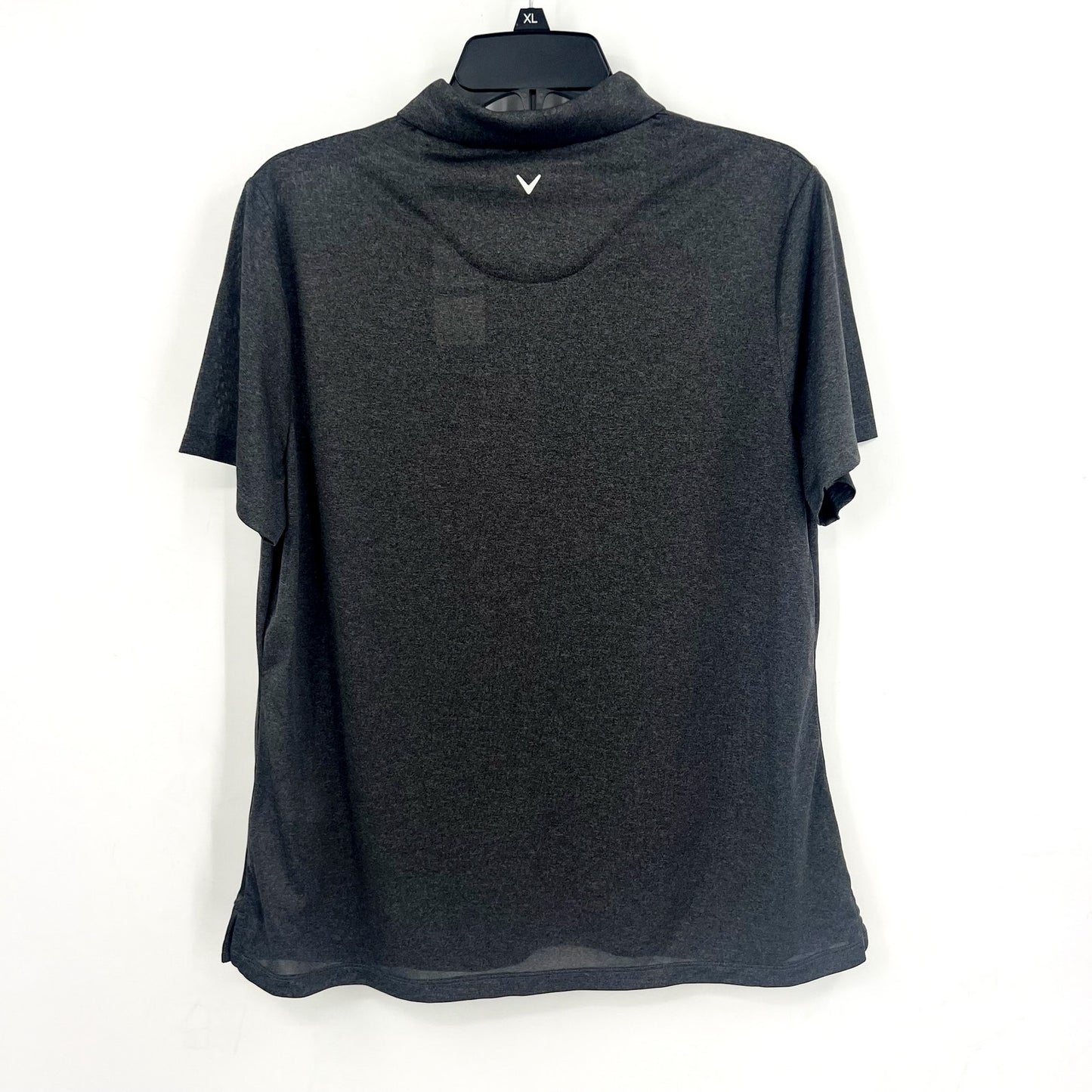 CALLAWAY Womens Quarter Zip Short Sleeve Golf Polo Shirt XL Black Heather NWT