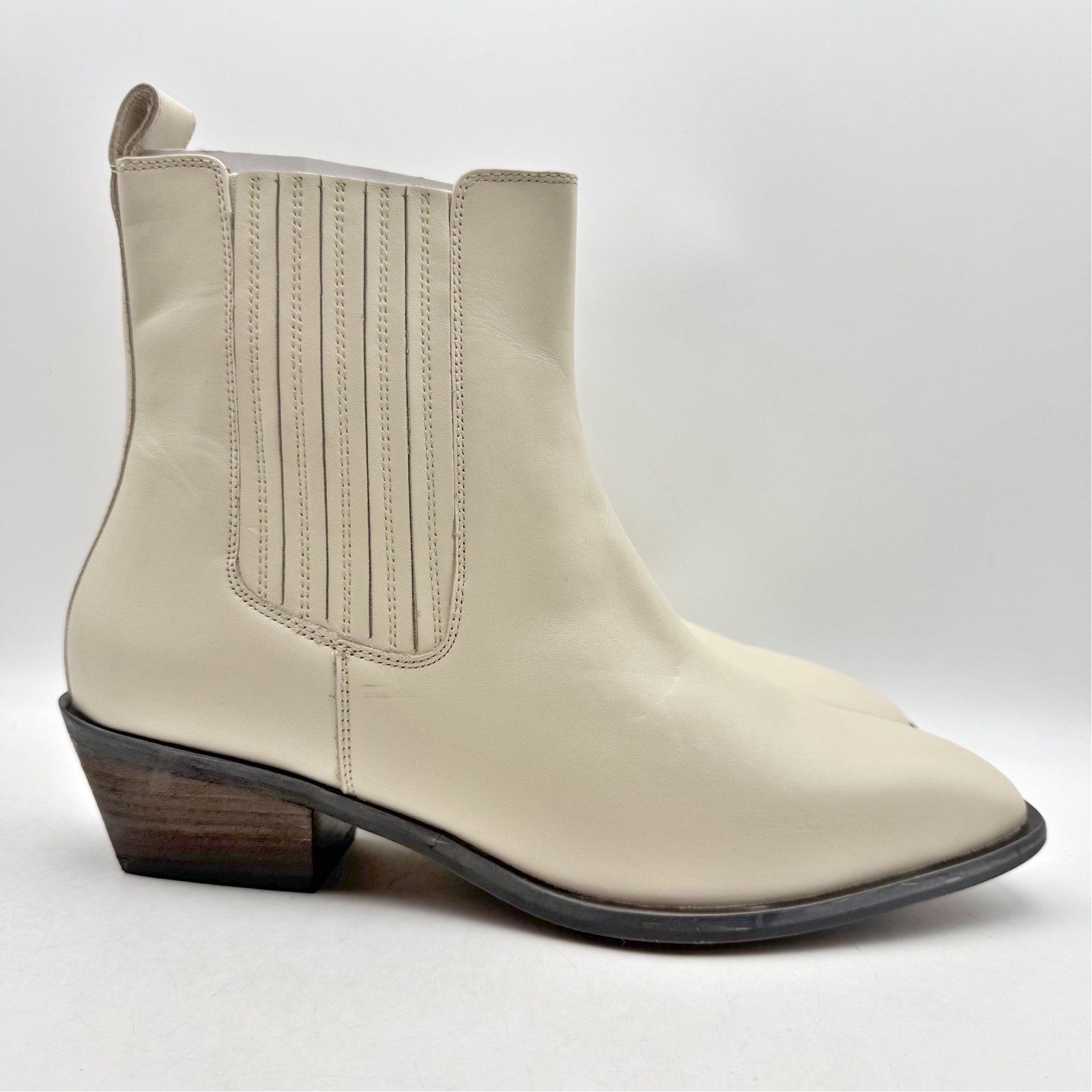 Seychelles Womens Hold Me Down Chelsea Ankle Boots Size 11 Cream Leather NWOB
