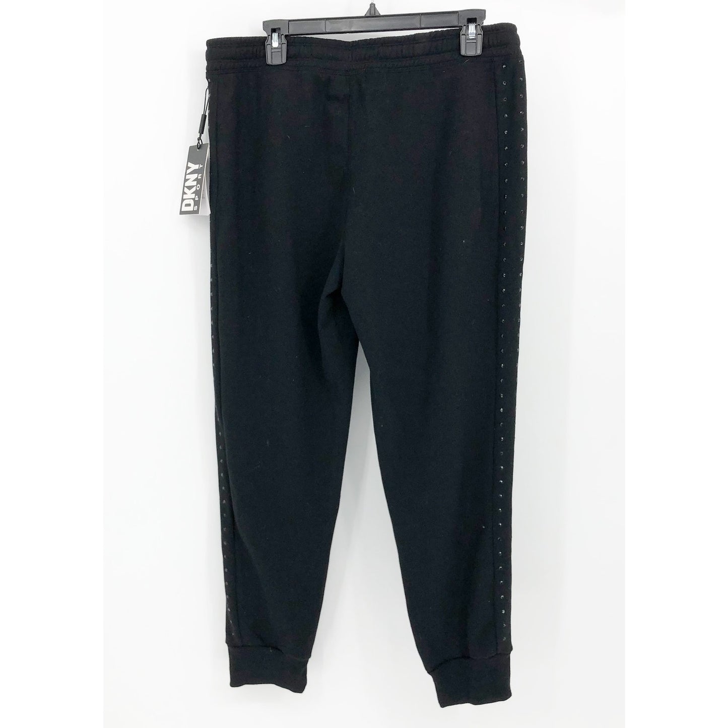 DKNY SPORT Womens Relaxed Joggers Medium Black Pants Embellished NWT
