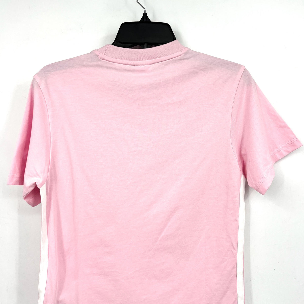 ADIDAS Women's Essentials 3-Stripes Cotton Tee Small Pink White Short Sleeve NWT