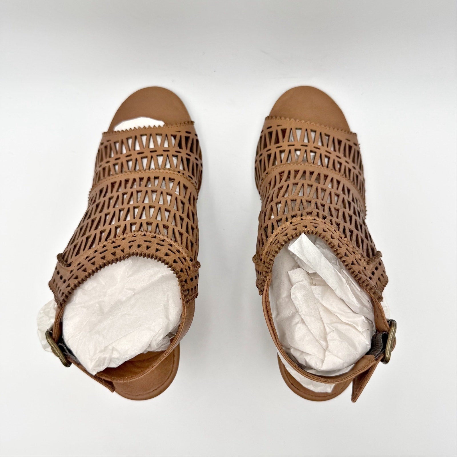 Bueno Womens Candice Heeled Sandals EU 39 US 9 Brown Leather NIB