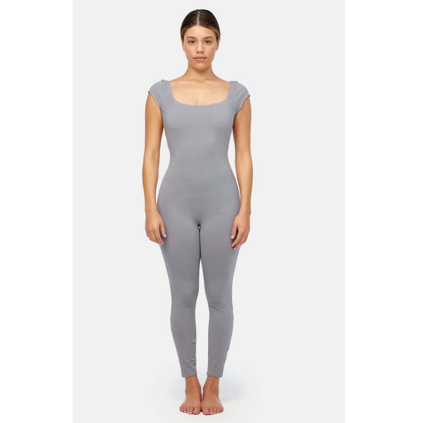 LACAUSA Womens Flow Yoga Gai Unitard Medium Grey Granite