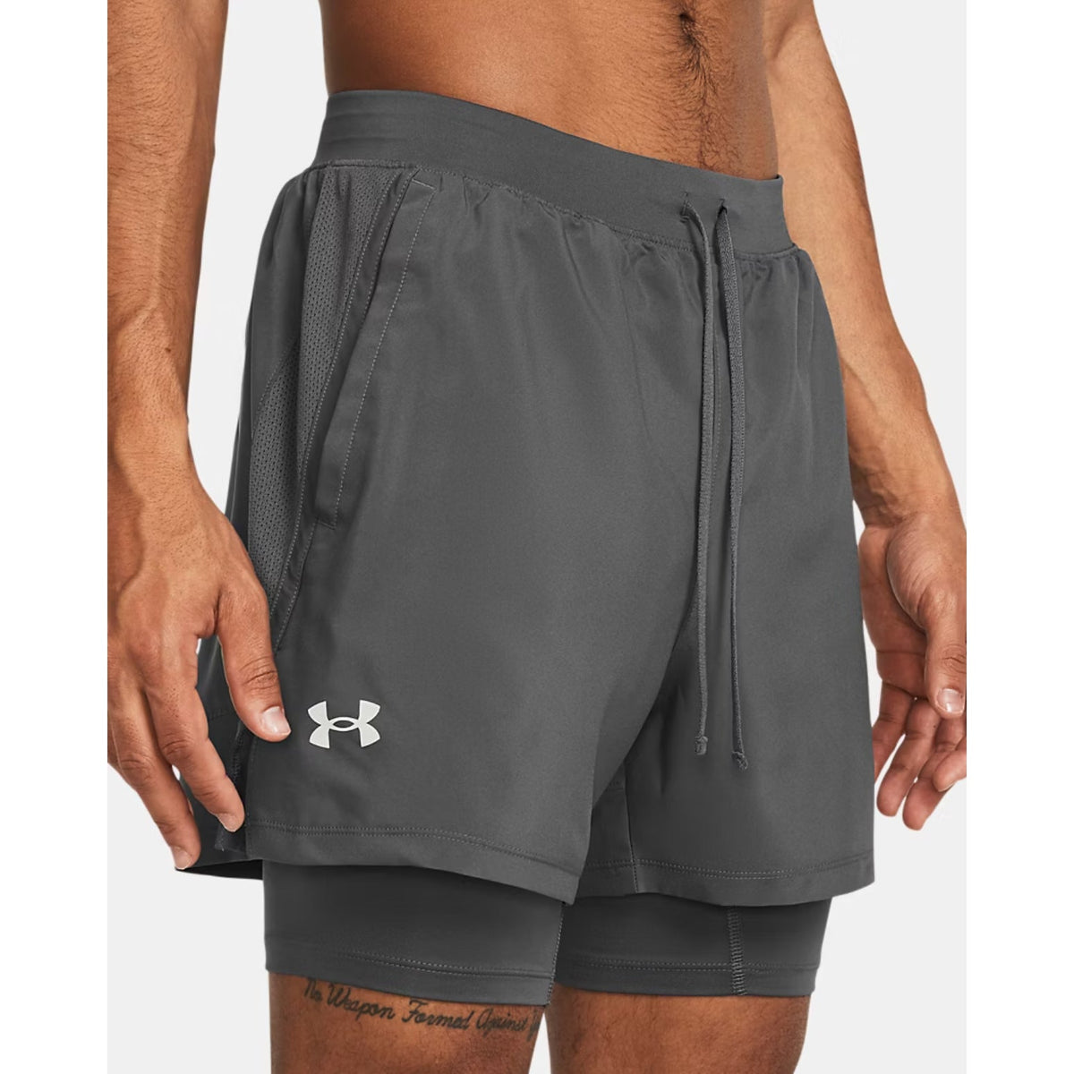 UNDER ARMOUR Men's UA Launch 2-in-1 Athletic Shorts 3XL Gray 7" Inseam NWT