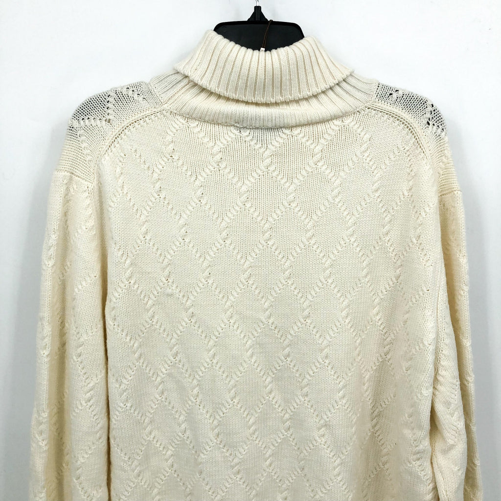 CANALI Men's Turtleneck Sweater US 44 IT 54 XXL Cream Merino Wool NWT