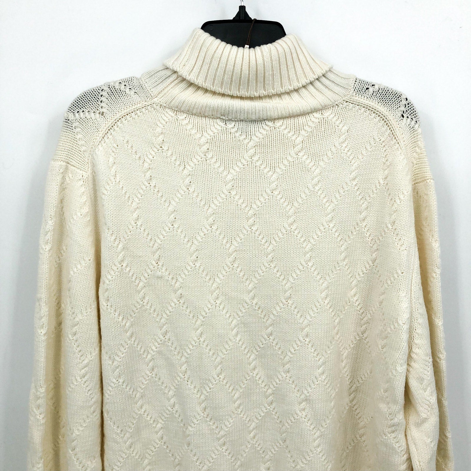 CANALI Men's Turtleneck Sweater US 44 IT 54 XXL Cream Merino Wool NWT