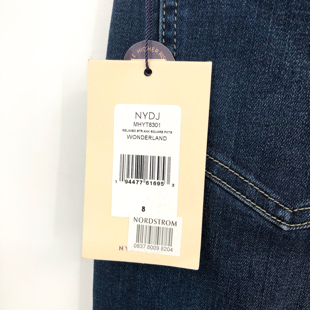 NYDJ Womens Straight Ankle Jeans Size 8 Blue Wonderland Relaxed NWT