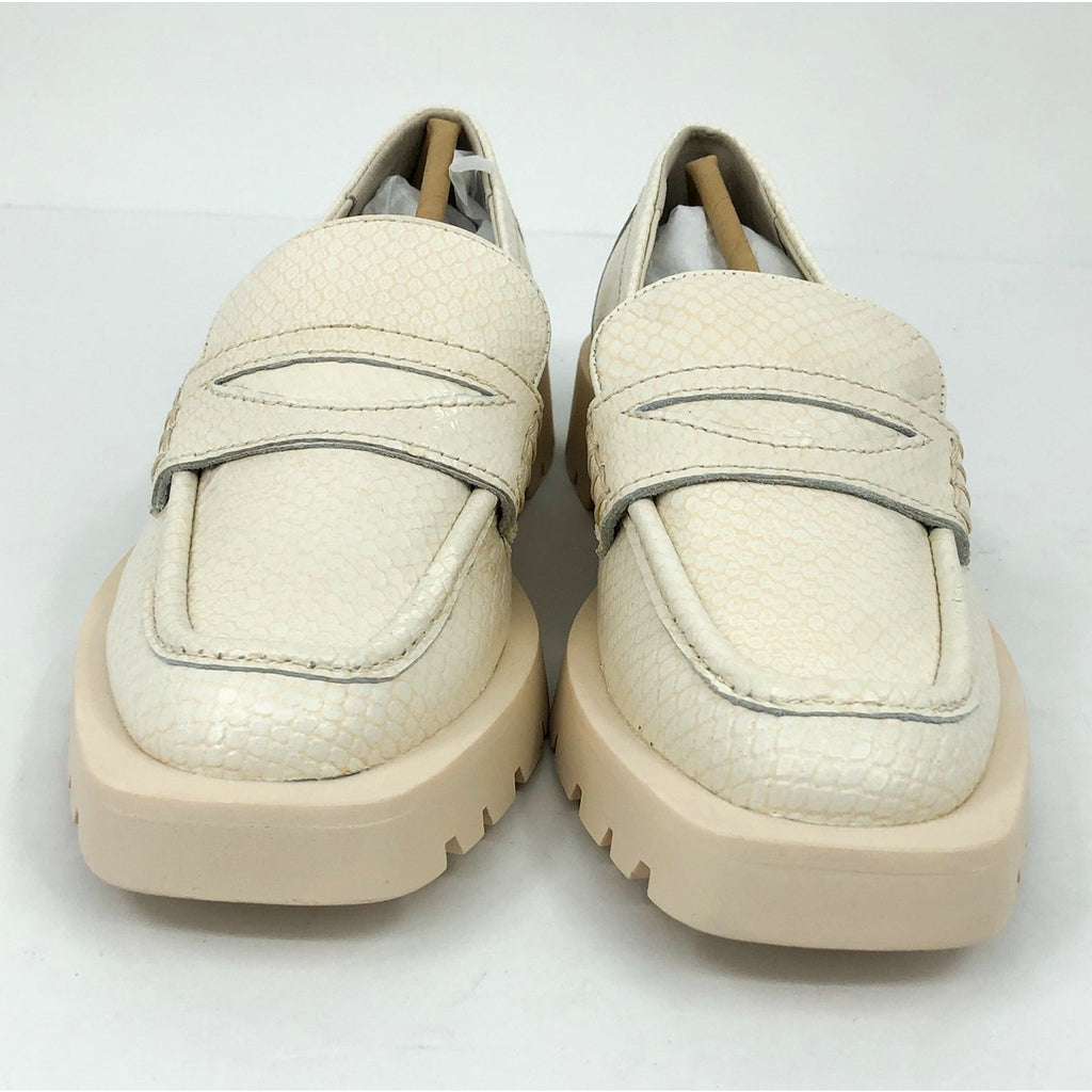Dolce Vita Womens Elias Loafer Size 6.5 White Ivory Embossed Leather NWOB