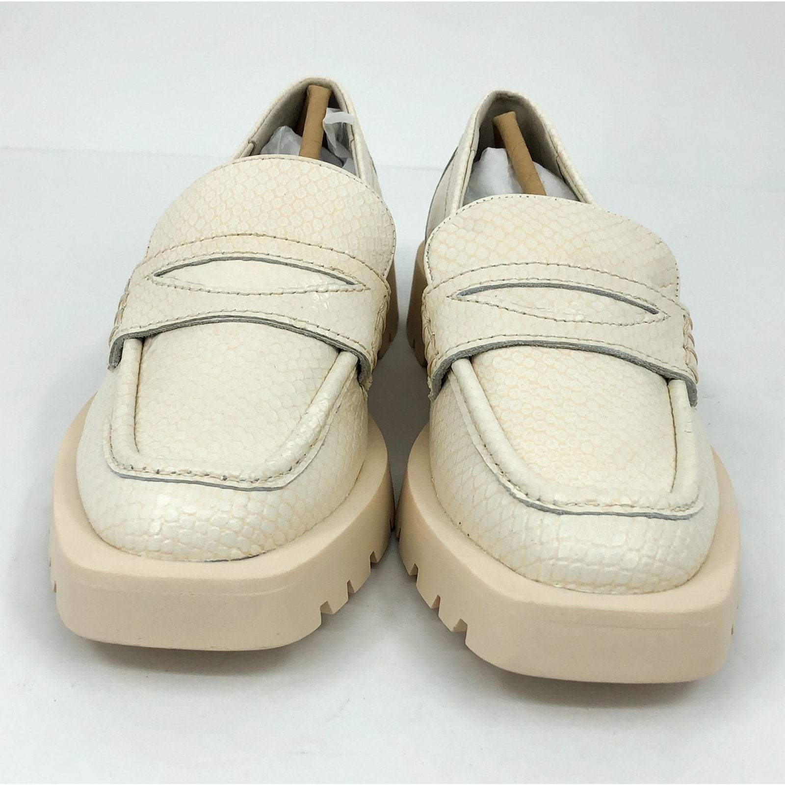 Dolce Vita Womens Elias Loafer Size 6.5 White Ivory Embossed Leather NWOB