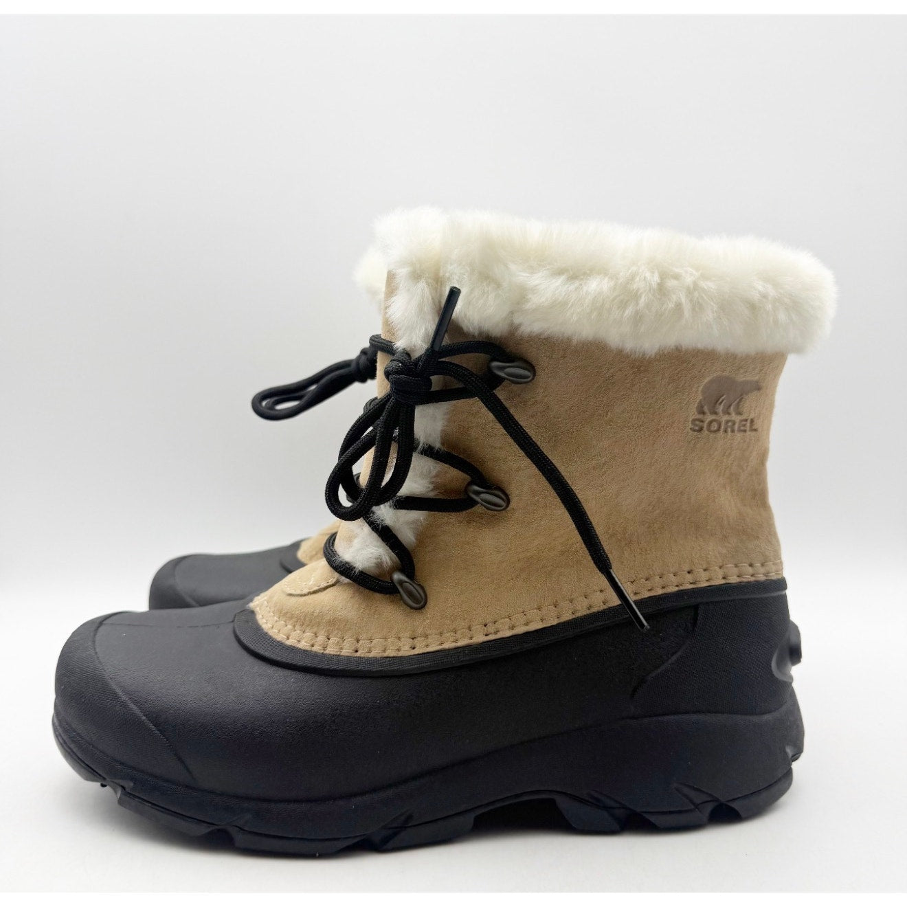 Sorel Womens Snow Angel Winter Boots Size 7 Tan Suede Waterproof Insulated NWOB