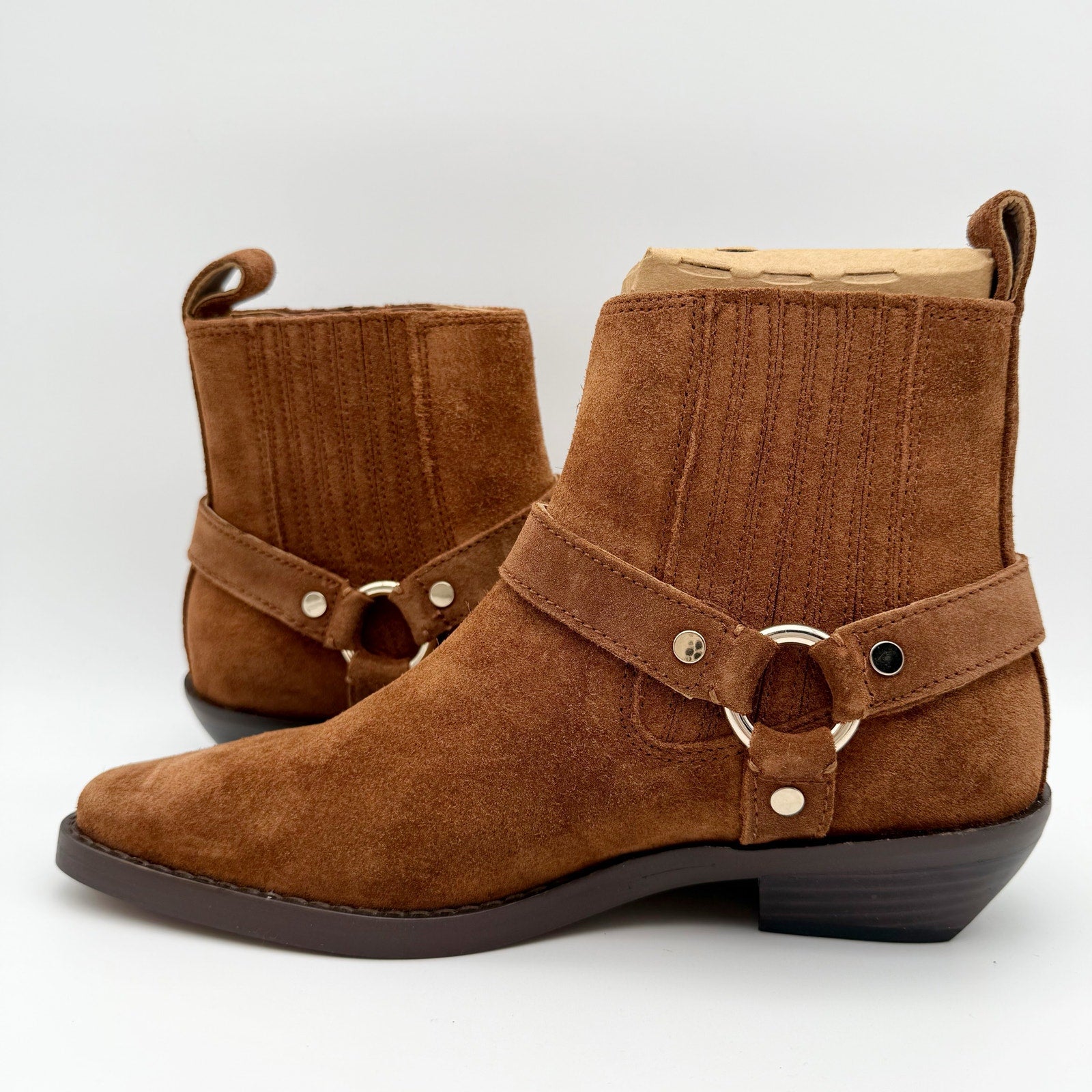 Madewell Womens The Santiago Western Ankle Boot US 6 Brown Suede NIB