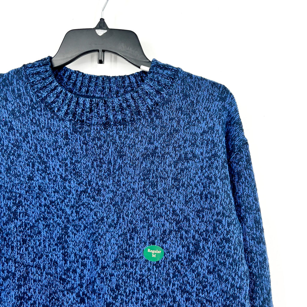 L.L BEAN Women's Cotton Ragg Sweater Medium Classic Navy Blue Crewneck NWT