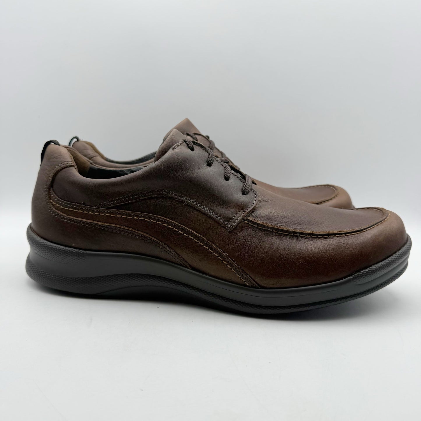 SAS Mens Move on Lace up Sneakers US 11.5 Wide Brown Leather Comfort NIB