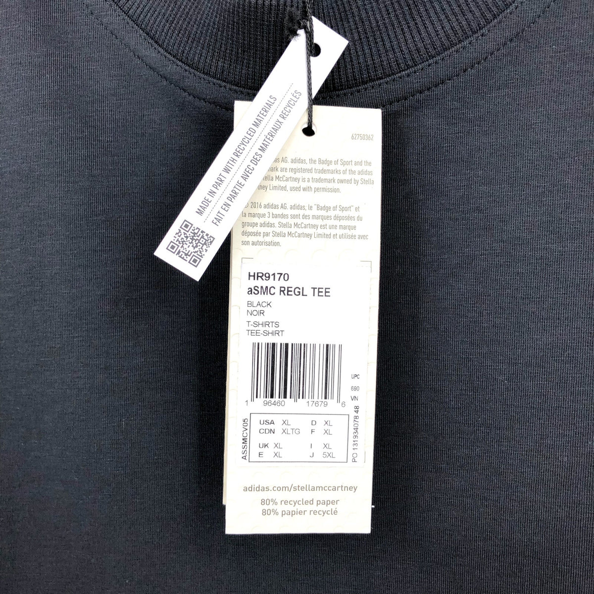 ADIDAS BY STELLA MCCARTNEY TrueCasuals Regular Sportswear Tee XL Black NWT