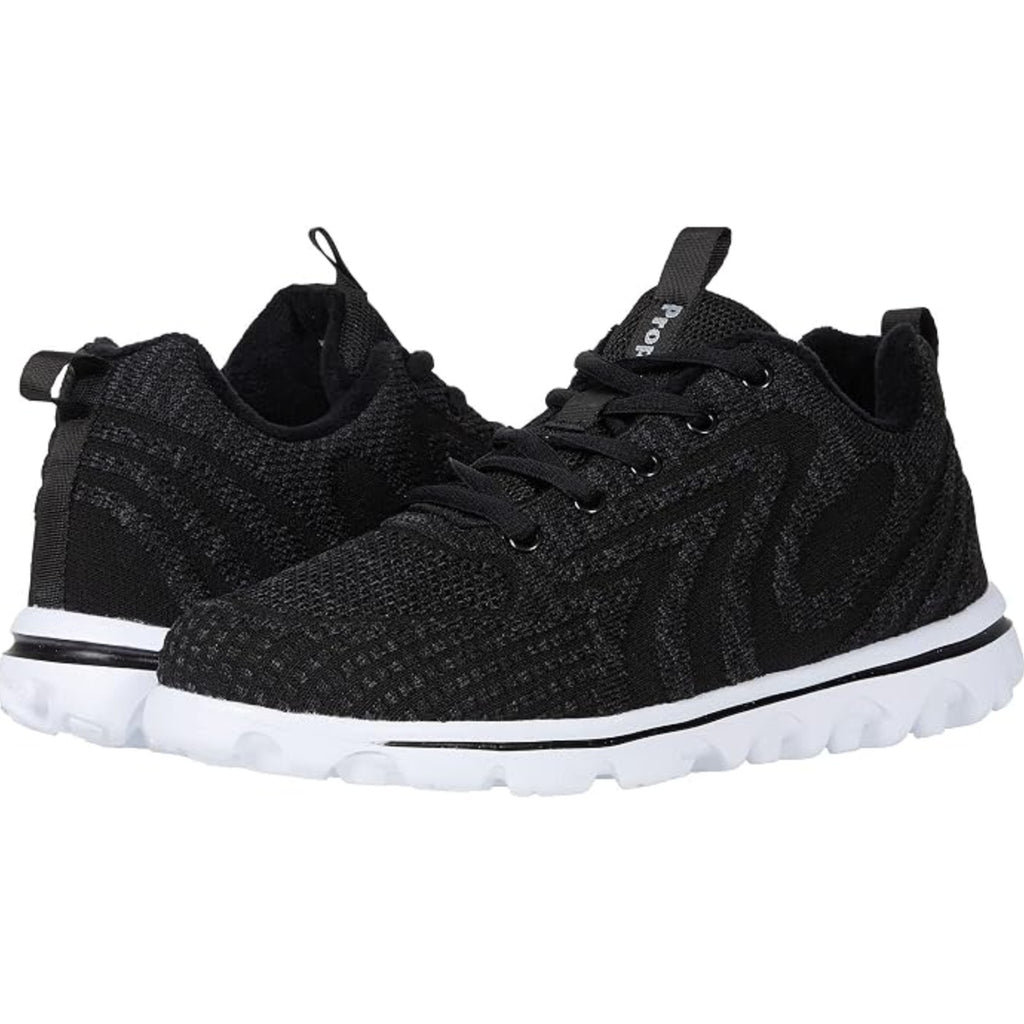 Propet Women's TravelActiv Allay Casual Sneakers Size 6.5 Narrow Black White NIB