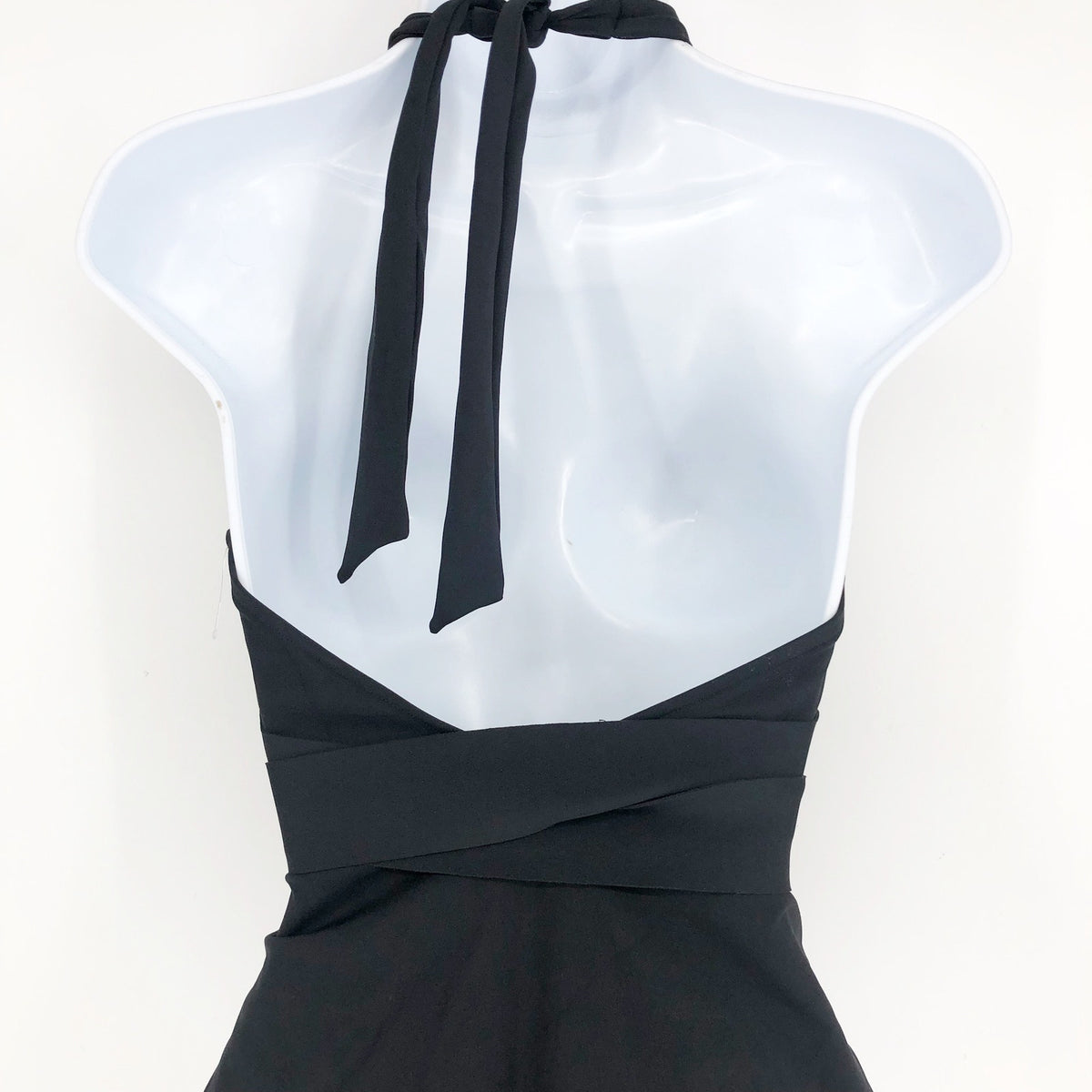 SEA LEVEL SWIM Dark Romance Plunge One Piece Swimsuit Black Size 10 Halter NWOT