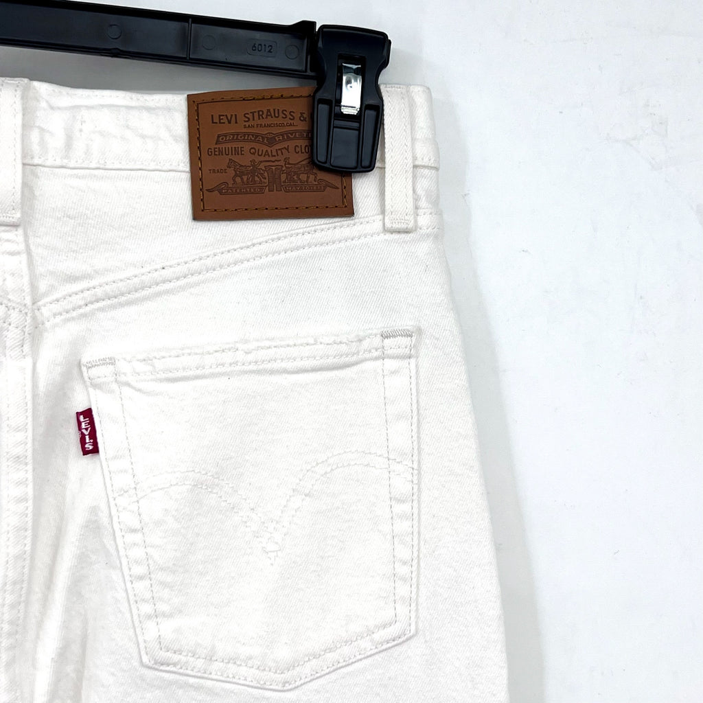 LEVI'S Women's Ribcage Straight Ankle Jeans 26x27 US 2 Cloud White 726930076 NWT
