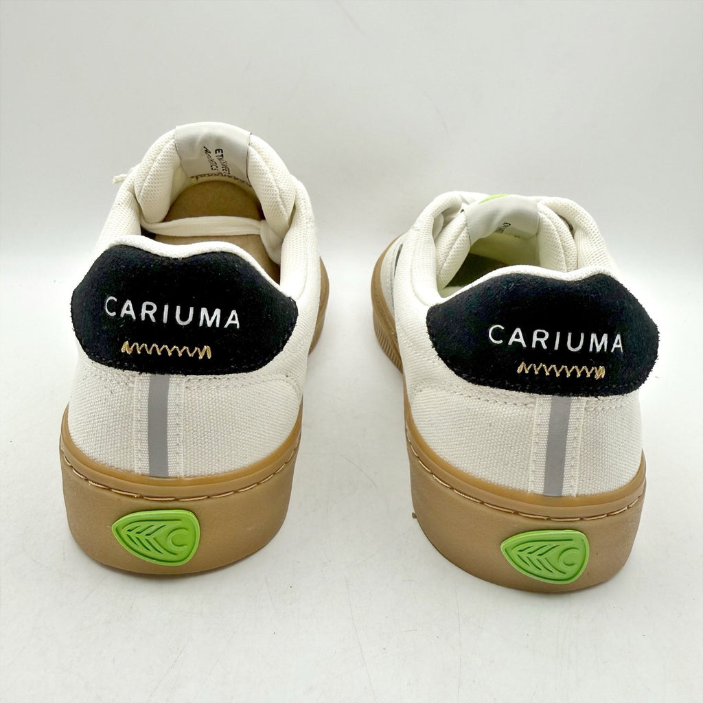 Cariuma Womens Naioca Pro Skate Low Sneakers US 8.5 White Black Canvas Suede NIB