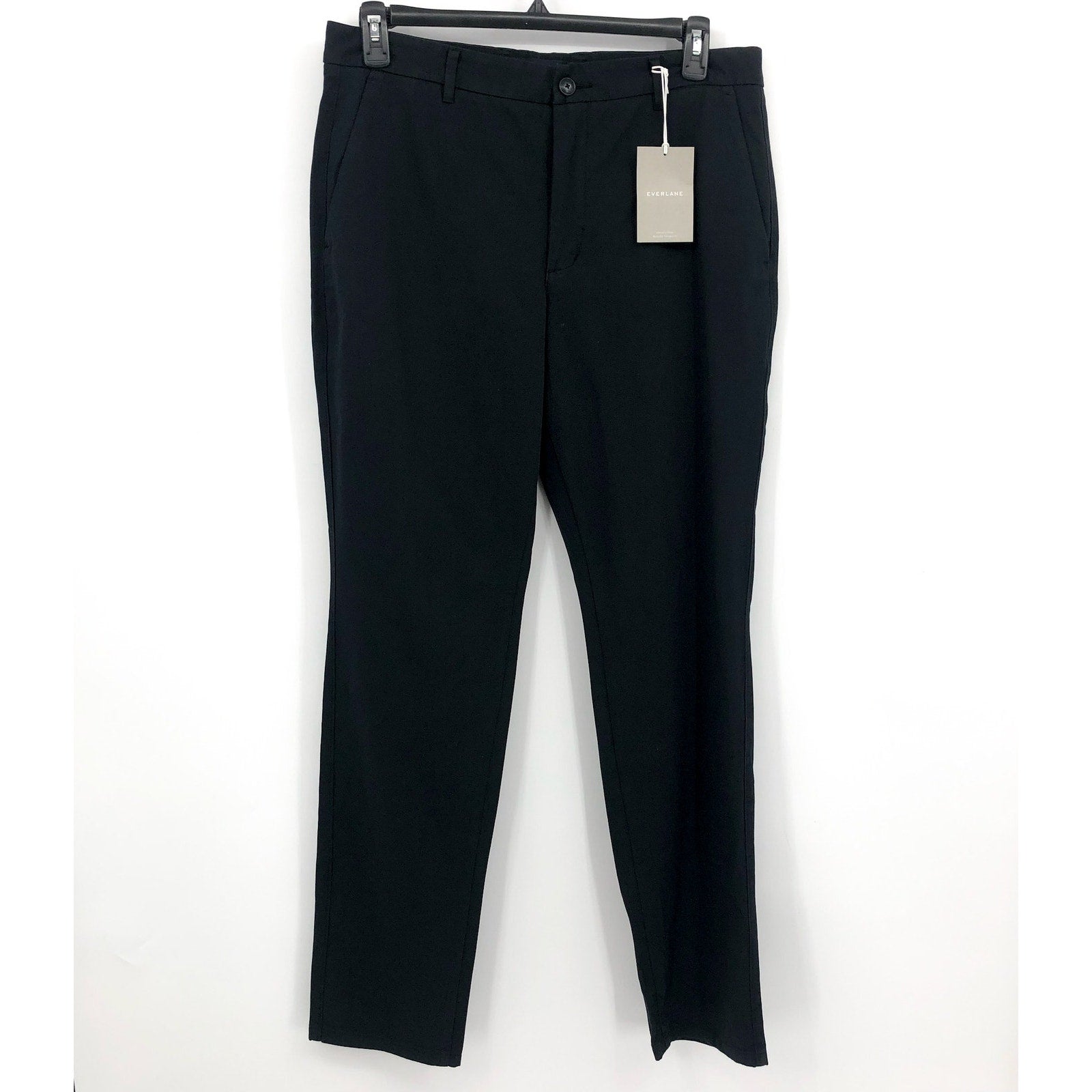 EVERLANE Mens Performance Chino Pants 36x34 Black Uniform Flat Front NWT