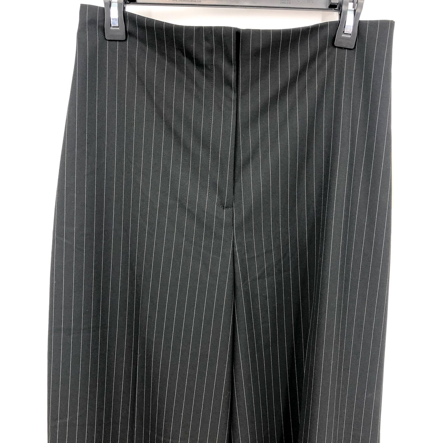 BARDOT Women's Pinstripe Wide Leg Pants US 8 Large Black High Rise NWT