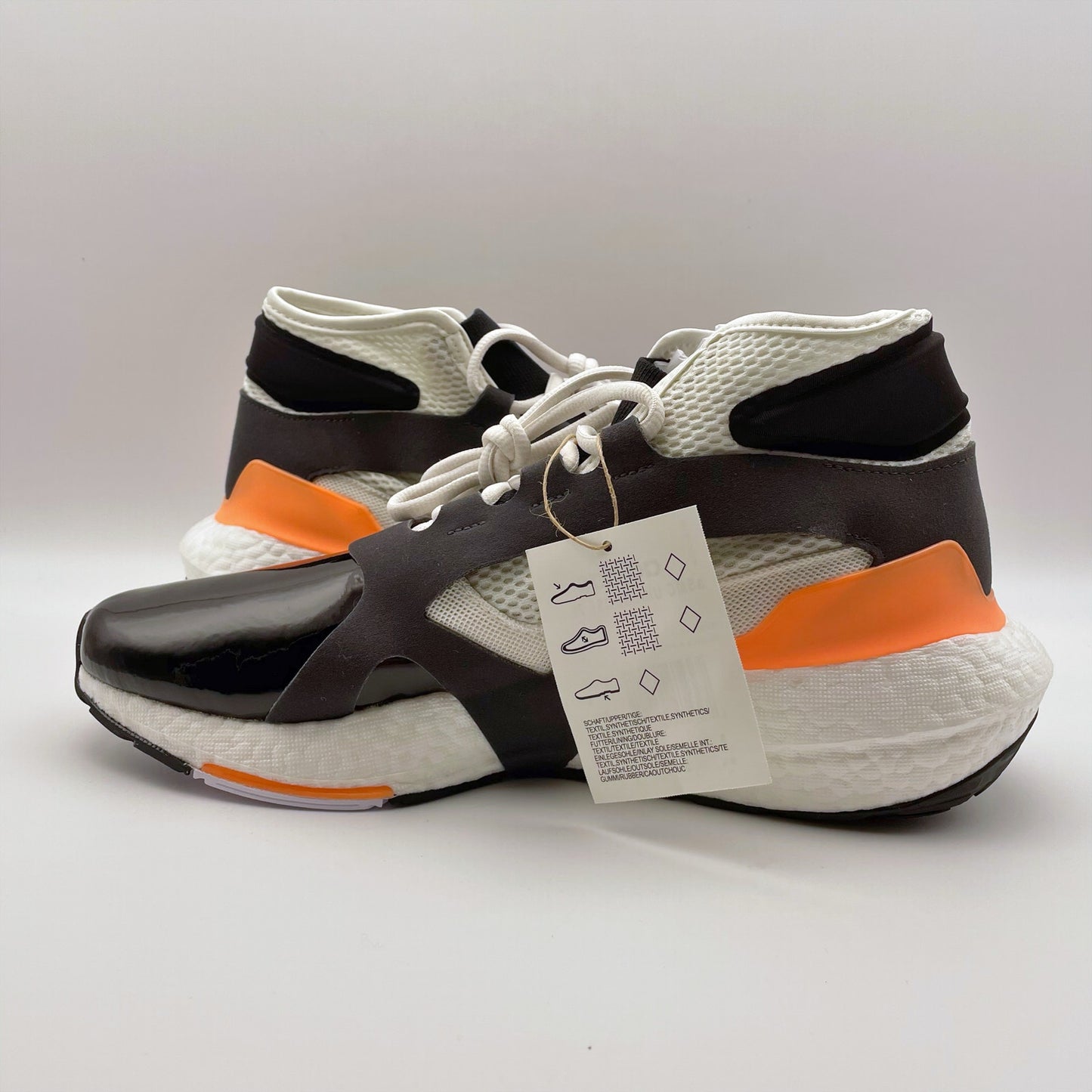 Adidas by Stella McCartney Womens Ultraboost 21 Sneakers US 9.5 Black Orange NIB