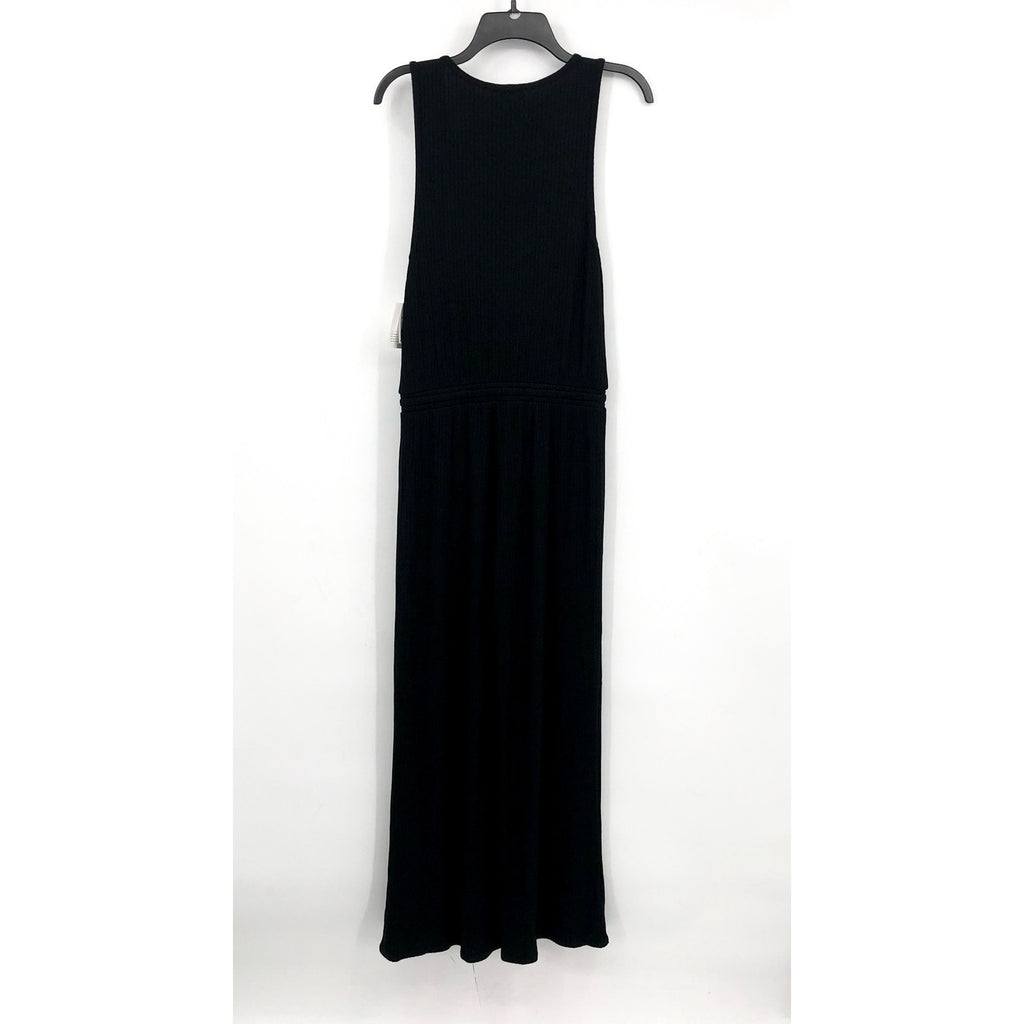 BEYOND YOGA Women's Jetsetter Wide Leg Jumpsuit Small Black Rib V Neck NWT
