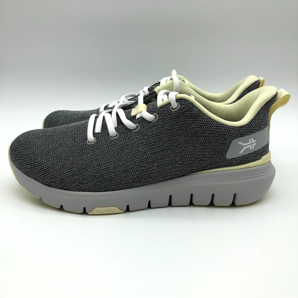 KURU Womens Flex Via Sneakers Size 10.5 Dove Gray Pale Lime Athletic Shoes NWOB