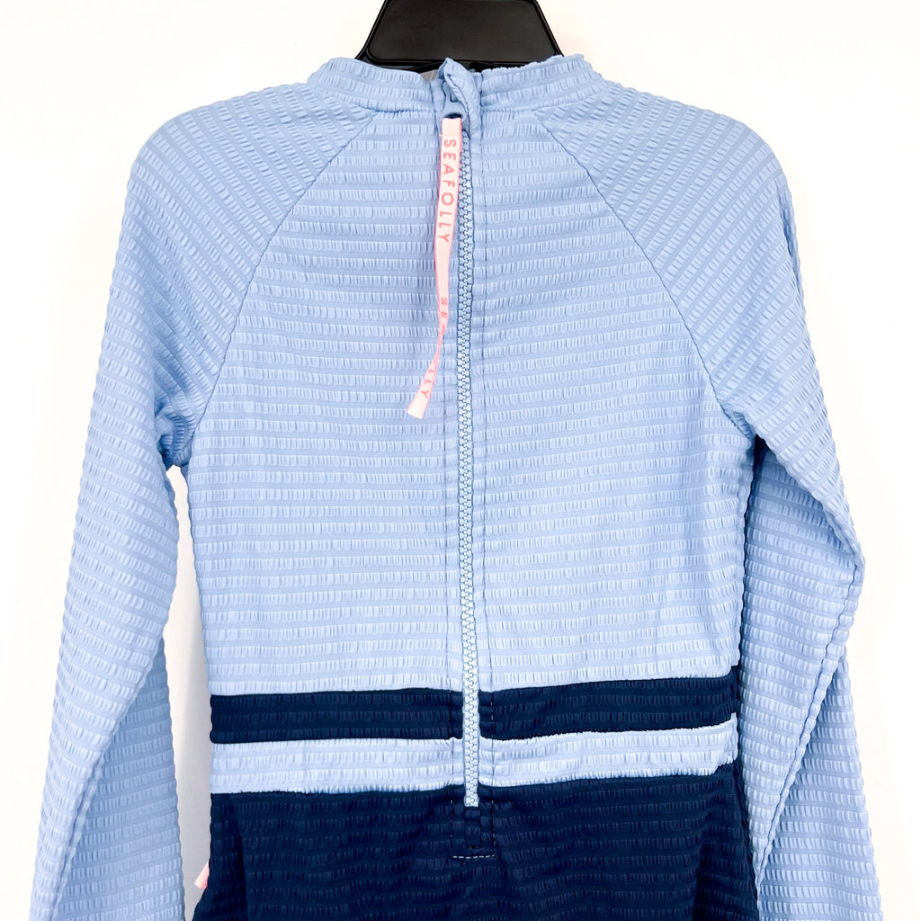 SEAFOLLY Girl's Lemon Soda Paddlesuit Swimsuit Size 10 Powder Navy Blue NWT