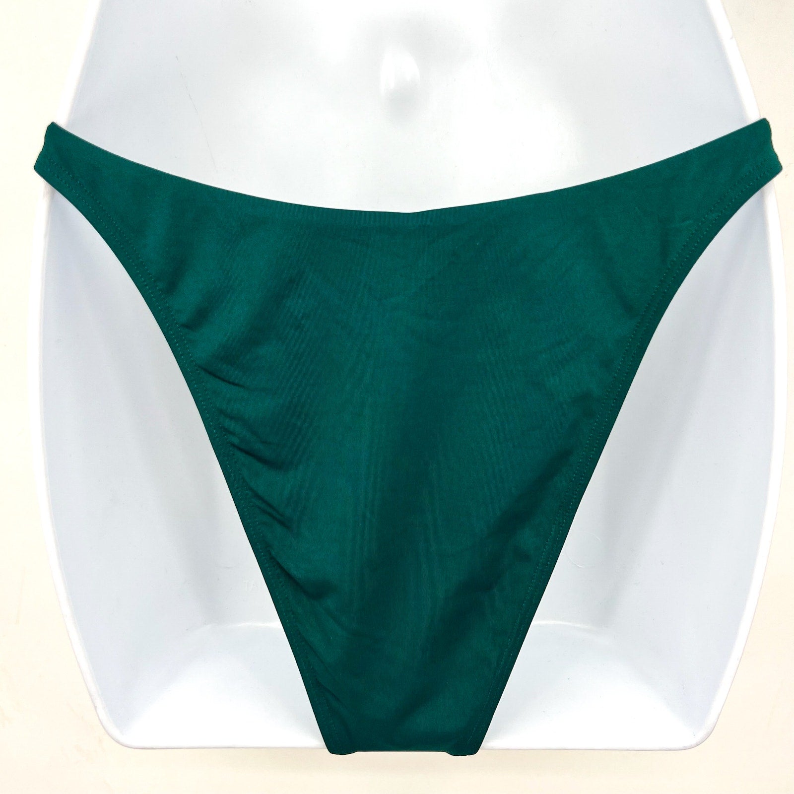 L*SPACE Women's Leilani Bitsy Bikini Bottom Medium Deep Teal Green High Leg NWT