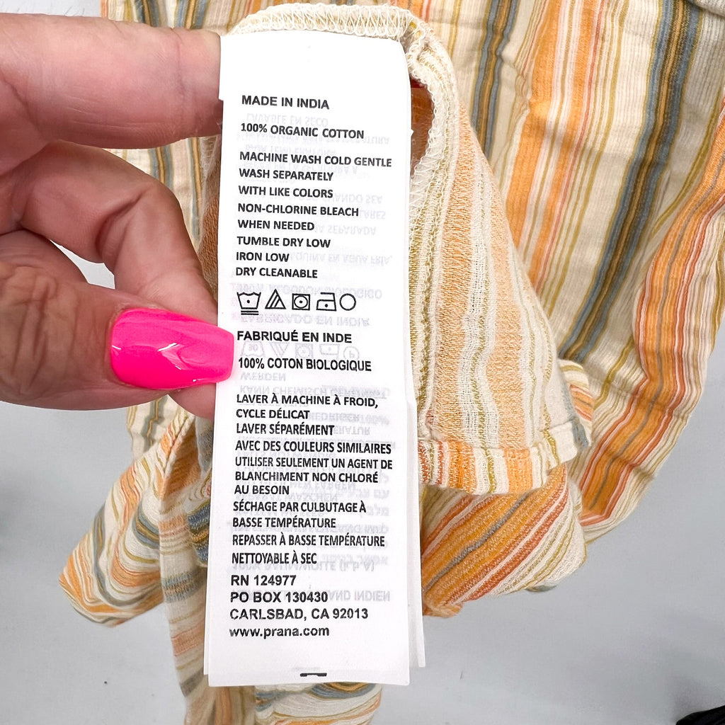 PRANA Women's California Dreaming Maxi Dress Small Golden Hour Stripe NWT