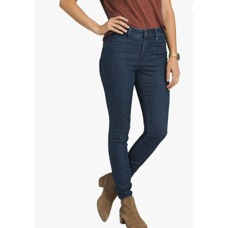 PRANA Women's Oday Skinny Jeans 27x30 US 4 Blue Indigo High Rise Stretch NWT