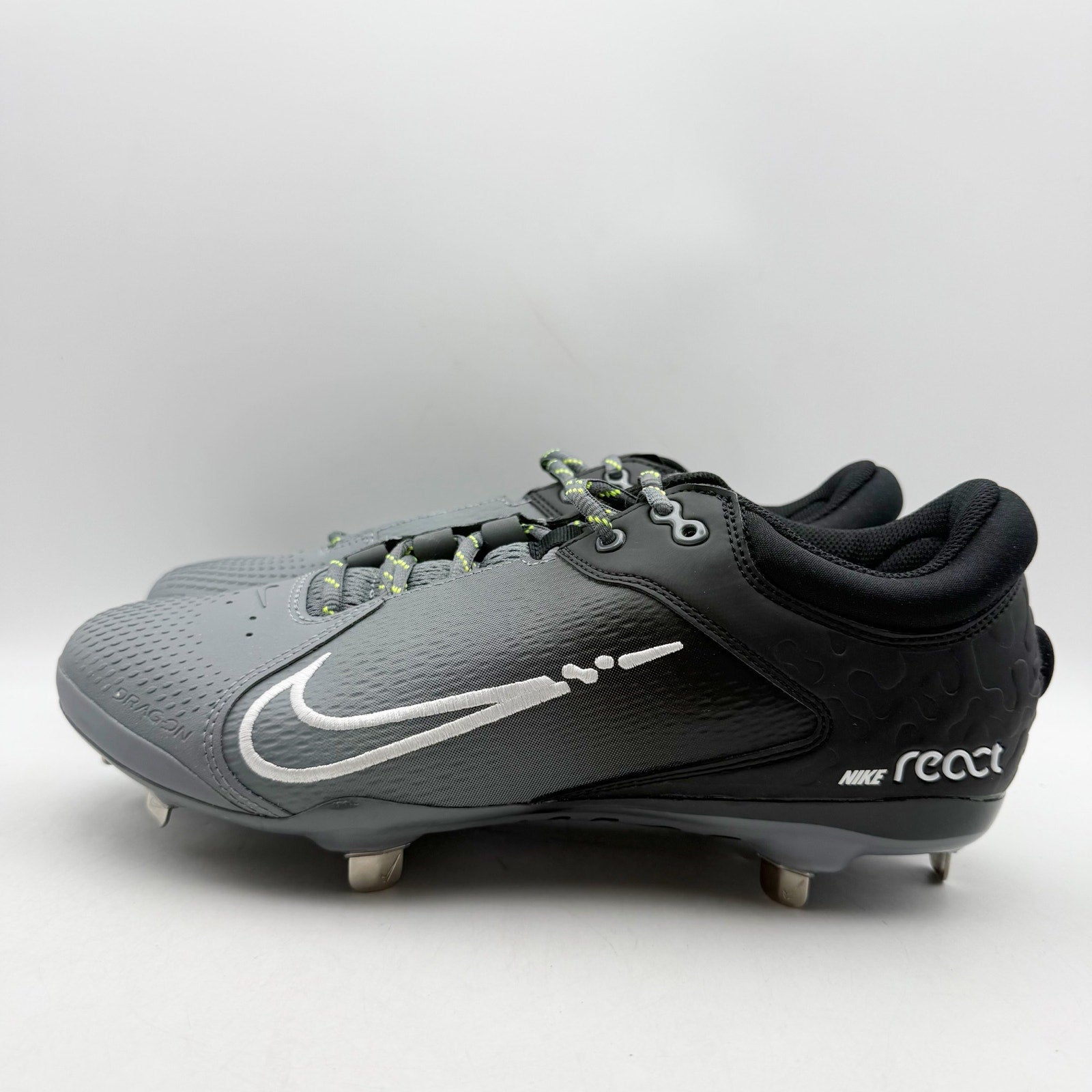 Nike Womens Hyperdiamond 4 Elite Softball Cleats US 11 EU 43 Black Grey NWOB