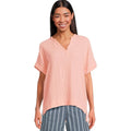 L.L. BEAN Women's Cloud Gauze Short Sleeve Shirt Medium Reg Coral Quartz NWT