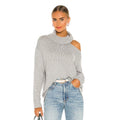 1. STATE Women Turtleneck Cold Shoulder Sweater 3X Light Heather Grey NWOT
