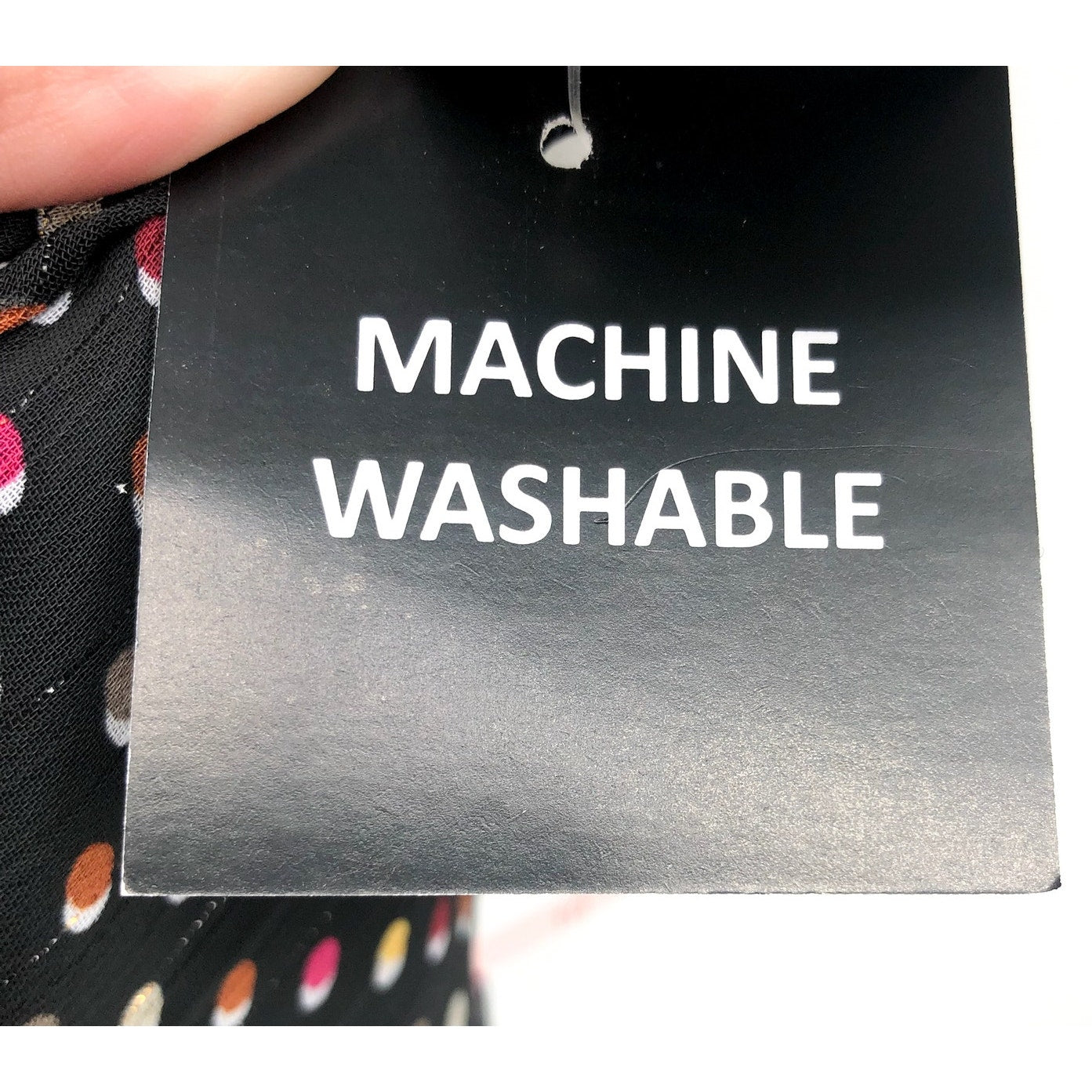 SIGNATURE BY ROBBIE BEE Faux Wrap Dress 10 Black Multi Polka Dot 3/4 Sleeve NWT