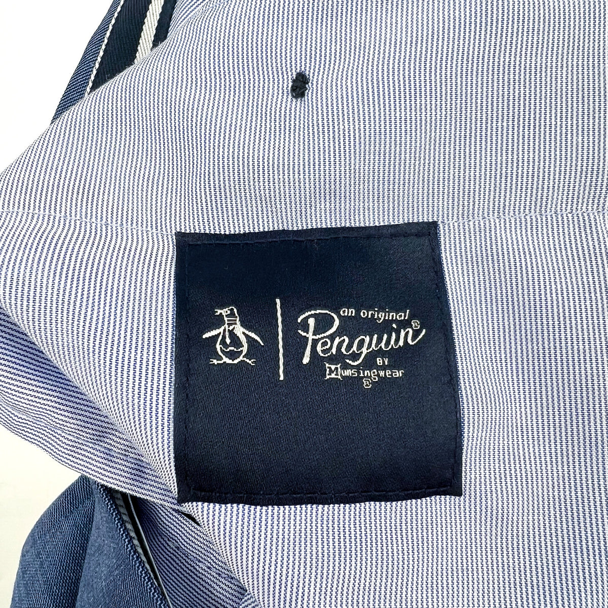 PENGUIN Men's Osman Wool Blend Dress Pants 40x32 Steel Blue Flat Front NWOT