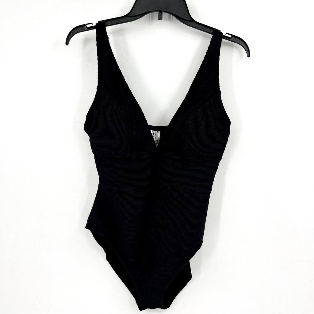 TOMMY BAHAMA Ocean Point One-Piece Swimsuit Size 10 Black Over-the-Shoulder NWT