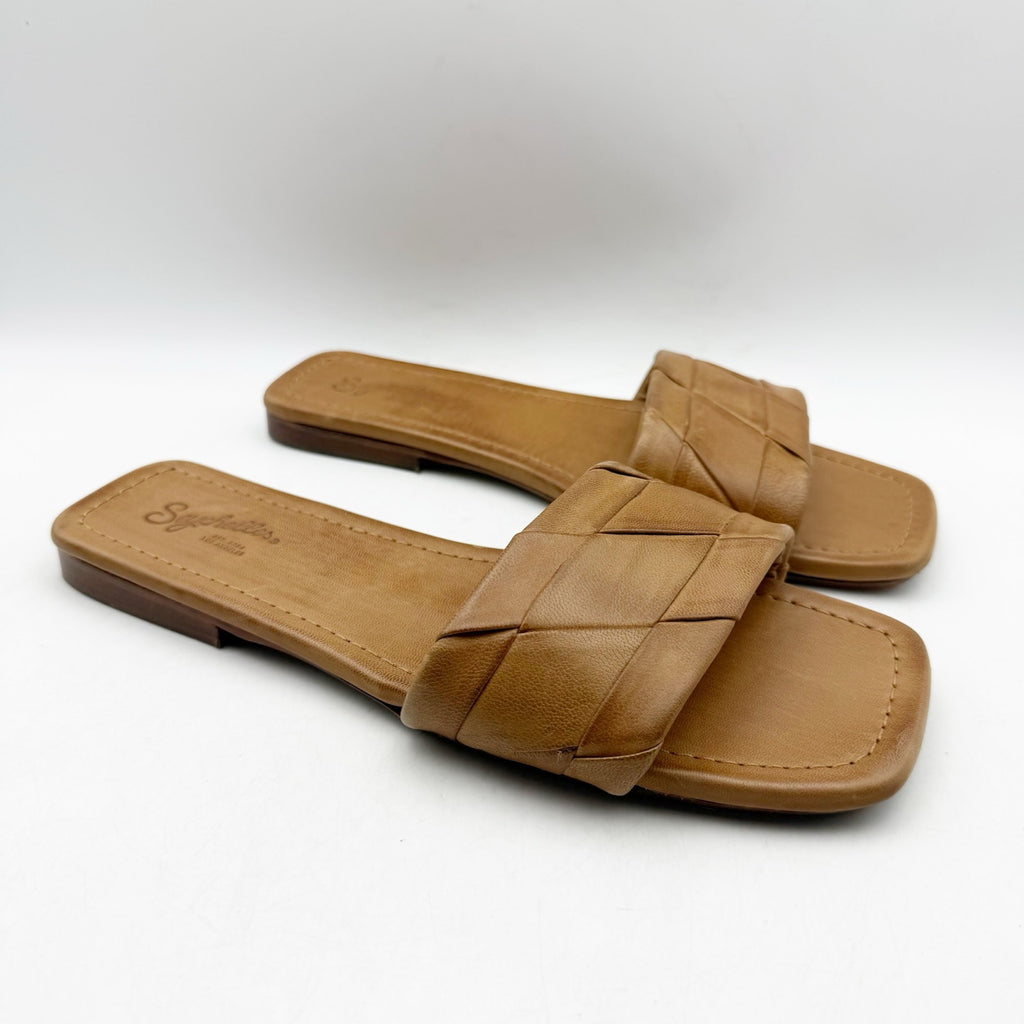 Seychelles Womens Portland Slide Sandals US 8.5 M Light Brown Leather NWOB