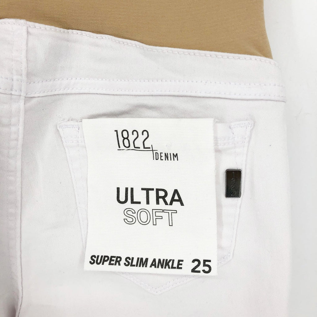 1822 DENIM Super Skinny Maternity Ankle Jeans Size 25 White Ultra Soft NWT