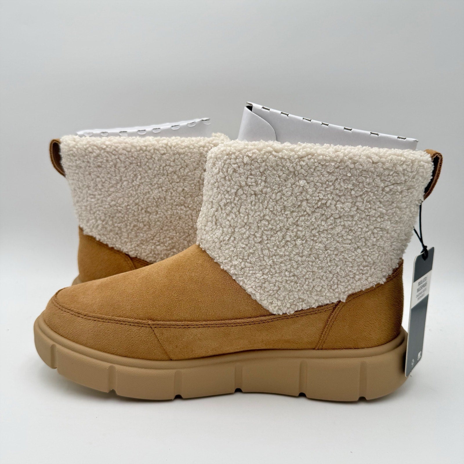 Sorel Womens Explorer lll Cozy Snow Booties US 8.5 Tan Suede WP Insulated NIB